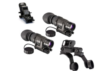 Image of US Night Vision Rhino Arm, TRYBE Optics PVS-14 GEN 3 Green Phosphor Night Vision Monocular, Min 2000 FOM, 64-72 lp/mm, High Power, and TRYBE Optics PVS-14 Dual Bridge Mounting System