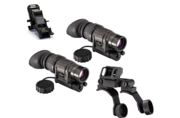 Image of US Night Vision Rhino Arm, TRYBE Optics PVS-14 GEN 3 White Phosphor Night Vision Monocular, Min 1600 FOM, 64-72 lp/mm, Regular, and TRYBE Optics PVS-14 Dual Bridge Mounting System