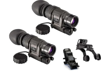 Image of US Night Vision Rhino Arm, TRYBE Optics PVS-14 GEN 3 White Phosphor Night Vision Monocular, Min 2000 FOM, 64-72 lp/mm, High Power, and TRYBE Optics PVS-14 Dual Bridge Mounting System