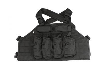 Image of US Palm AK Attack Rack V2 AK47 Four Mag Chest Rig With Armor Pocket Black