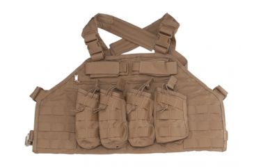 Image of US Palm AK Attack Rack V2 AK47 Four Mag Chest Rig With Armor Pocket Coyote Tan