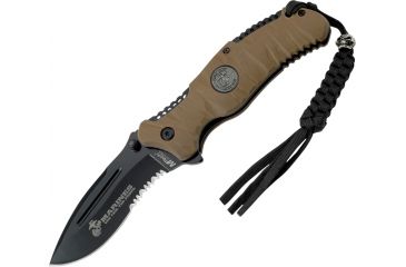Image of USMC Marine Reaper Manual, Black Blade, Tan Handle USM1020BT