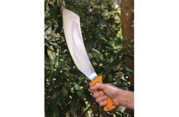 Image of UST Blazer Parang Machete, 19.25in Overall, 13.5in Satin Carbon Steel Blade, Orange Textured Synthetic Handle, Black Nylon Sheath, Orange, 20-CUT0009-08