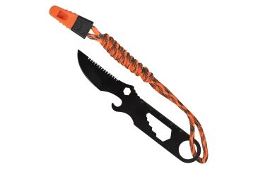 Image of UST ParaKnife 2.0 PRO w/ParaTinder Utility Cord, Fire Starter, Whistle, Black/Orange 20-12240