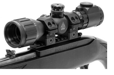 Image of UTG PRO 1 in Low Profile P.O.I Picatinny Rifle Scope Rings, Black, 2 Pieces RWU012510