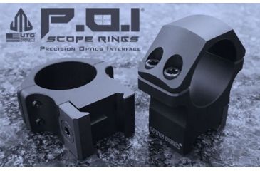 Image of UTG PRO 1in/2PCs Medium Profile P.O.I Picatinny Rings, Black, RWU012515