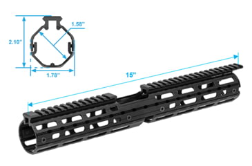 Image of UTG Pro AR15 Super Slim M-LOK 15in Drop-in Carbine Length Rail, Black, MTU015SSM
