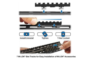 Image of UTG Pro AR15 Super Slim M-LOK 15in Drop-in Carbine Length Rail, Black, MTU015SSM