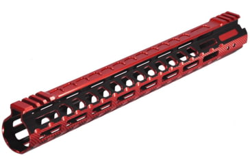Image of UTG Pro M-LOK AR15 15in Ultra Slim Rail, Black / Red 2-Tone, MTU019SSM3R2
