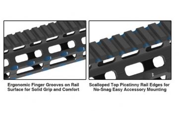 Image of UTG Pro M-LOK M and P10 17 in Super Slim Free Float Handguard, Black MTU038SSMC, EDEMO6
