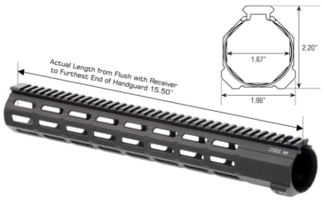 Image of UTG Pro UTG Pro Super Slim SD M-LOK Free Float handguard, 16 in, Black, MTU047XLM