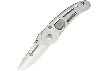 Image of Utica Body Lock Folding Knife,2.75in,Clip Point, Stainless Handle UTKM50CP