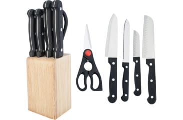 Image of Utica Kitchen Set 6pc Knife, Black polymer handle, 75-UC45012