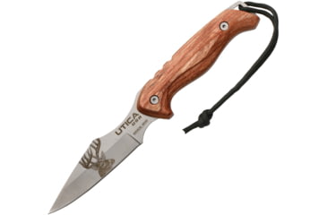 Image of Utica Shoehorn Elk I Fixed Blade Knife, 4 8Cr13MoV stainless blade, Brown pakkawood handle, 91-1065CP