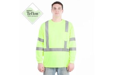 Image of Utility ProWear High Visibility L/S Pocket T Shirt Class 3, Yellow, MEDIUM UHV401-M-Y