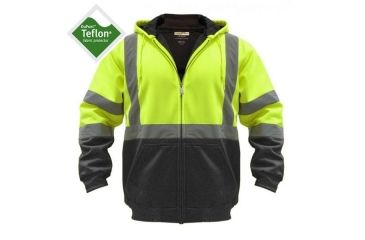 Image of Utility ProWear High Visibility Hooded Soft Shell Class 3, ORG/BLK BTM, MEDIUM UHV425-M-OB