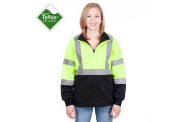 Image of Utility ProWear Ladies 1/4 Zip Soft Shell, YLW/BLK BTM, LARGE UHV667-L-YB