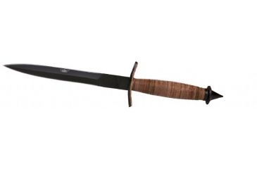 Image of UZI British Commando Steel Single Edged Blade, Black and Brown UZK-FXB-005