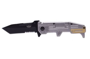 Image of UZI Echo Replica Serrated Blade Blade, Black, Grey and Yellow UZK-FDR-012