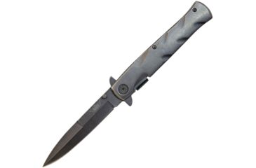 Image of UZI Steel-etto A/O Folding Knife,3.875in,Stainless Steel,Black Stonewash,Stainless Handle UZKFDR018