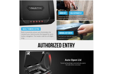 Image of Vaultek Safe Compact Bluetooth 2.0 Smart Safe, 20 Series, Black, VS20-BK