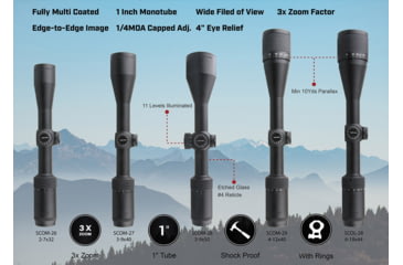 Image of Vector Optics Matiz 3-9x40mm Rifle Scope, 25.4 mm, SFP, Duplex, Nitrogen Purged, Black, SCOM-27