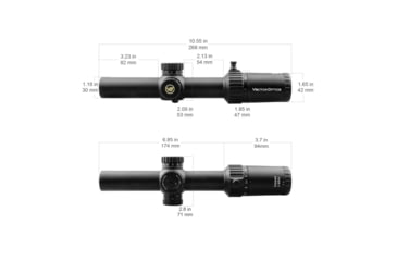 Image of Vector Optics Taurus Rifle Scope, 1-6x24mm, First Focal Plane, 30mm Tube, VTC-CMIL Illuminated Reticle, 6061-T6, Black, SCFF-27