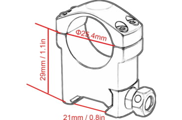 Image of Vector Optics 25.4mm 1 in High Profile Weaver Rings
