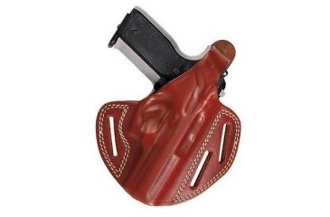 Image of Vega Holsters Pancake Belt Holster with Two Inclinations/QR Straps, Brown/Black Leather, Rev. 3in.  N Frame V H135