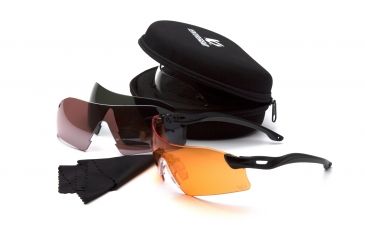 Image of Venture Gear Dropzone Shooting Glasses, Interchangeable Lenses with Black Temples VGSB88KIT