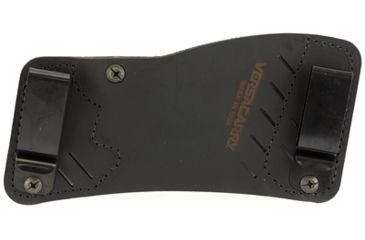 Image of Versacarry Single Stacked Semi-Automatic Pistols Ambidextrous Leather Quick Slide S2 Belt Slide Holster, Fits Tuckable IWB Metal Clips, Black, VC41203