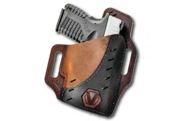 Image of VersaCarry Underground Premium, Guardian OWB Holster, Black Vault, Water Buffalo Leather, Black/Distressed Brown, Subcompact UGB3BRN, EDEMO1