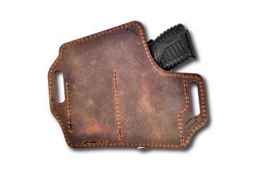 Image of VersaCarry Underground Premium, Guardian OWB Holster w/Mag Pouch, Black Vault, Water Buffalo Leather, Black/Distressed Brown, Full Size UGMB1BRN