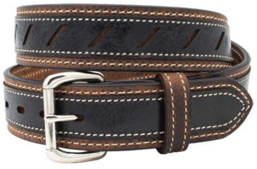 Image of Versacarry Underground Triple-Ply Extra Heavy Duty Leather Belt, Brown Base / Vintage Black Patch, 46in, 503/46-B