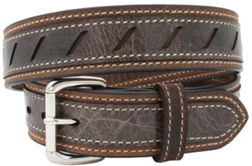 Image of Versacarry Underground Triple-Ply Extra Heavy Duty Leather Belt, Brown Base / Vintage Grey Patch, 44in, 503/44-G