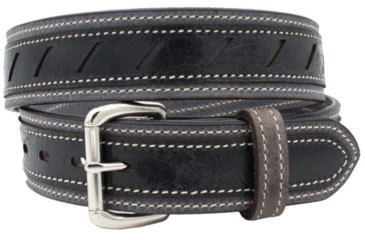 Image of Versacarry Underground Triple-Ply Extra Heavy Duty Leather Belt, Grey Base / Vintage Black Patch, 44in, 403/44-B