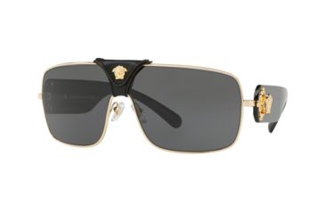 Image of Versace SQUARED BAROQUE VE2207Q Sunglasses 100287-38 - , Grey Lenses