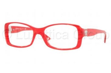 Image of Versace VE 3137 Eyeglasses Styles -  Striped Red Frame w/Non-Rx 52 mm Diameter Lenses, 882-5216