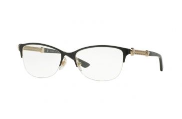 Image of Versace VE1228 Single Vision Prescription Eyeglasses 1291-53 - Black/pale Gold Frame