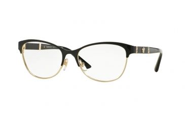 Image of Versace VE1233Q Single Vision Prescription Eyeglasses 1366-53 - Black/pale Gold Frame