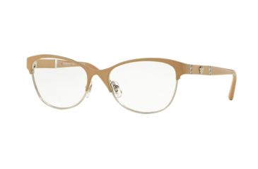 Image of Versace VE1233Q Single Vision Prescription Eyeglasses 1367-53 - Beige/silver Frame
