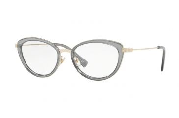 Image of Versace VE1244 Progressive Prescription Eyeglasses 1399-53 - Pale Gold/grey Transp Frame