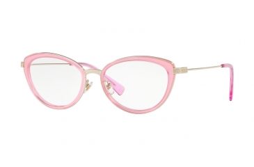 Image of Versace VE1244 Progressive Prescription Eyeglasses 1404-53 - Pale Gold/pink Transp Frame