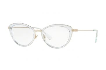 Image of Versace VE1244 Progressive Prescription Eyeglasses 1405-53 - Pale Gold/azure Transp Frame