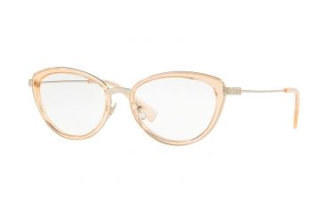 Image of Versace VE1244 Progressive Prescription Eyeglasses 1406-53 - Pale Gold/orange Transp Frame