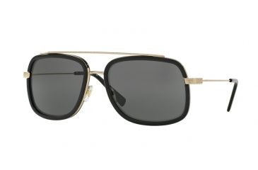 Image of Versace VE2173 Sunglasses 125287-60 - Pale Gold/Black Frame, Grey Lenses