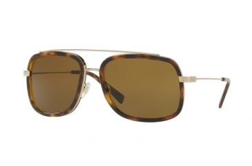 Image of Versace VE2173 Sunglasses 139173-60 - Pale Gold / Havana Frame, Brown Lenses