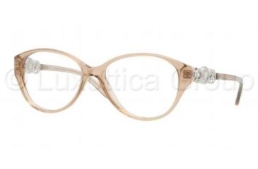 Image of Versace VE3161 Single Vision Prescription Eyeglasses 617-5115 - Transparent Brown Frame