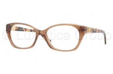 Image of Versace VE3170B Single Vision Prescription Eyeglasses 5028-5216 - Transparent Brown Frame