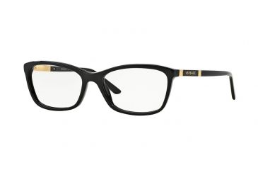 Image of Versace VE3186 Single Vision Prescription Eyeglasses GB1-52 - Black Frame
